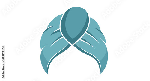 Light Blue Turban Illustration: Traditional Headwear Design.