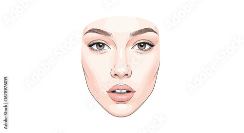 Detailed portrait of a womans face showcasing beauty and features.
