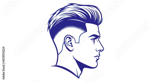 Vector illustration of a man with a modern hairstyle.