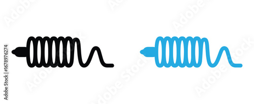 Spring coil icon for mechanical or industrial design
