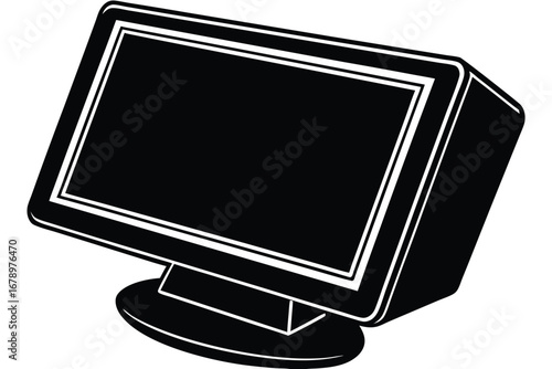 touchscreen monitor silhouette vector art icon