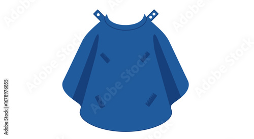 Blue Plastic Rain Poncho: Simple Design Waterproof Outerwear.