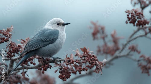 Artistic portrayal of a Clark's nutcracker perched delicately on a branch