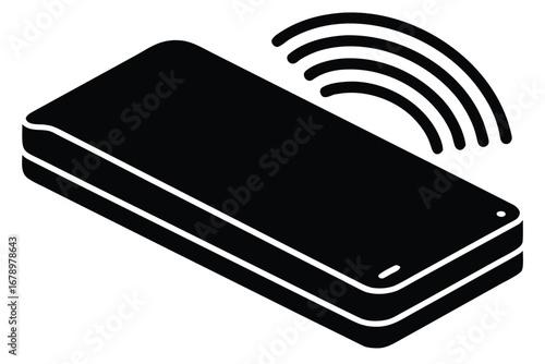 wireless power bank silhouette vector art icon