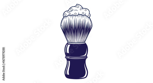 Closeup of a Shaving Brush with Lather.