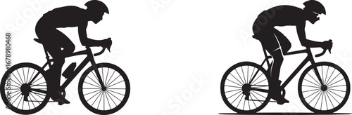 Cyclist Silhouette in Motion Active Lifestyle and Sports