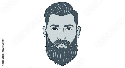 Stylish Man with Beard and Moustache.