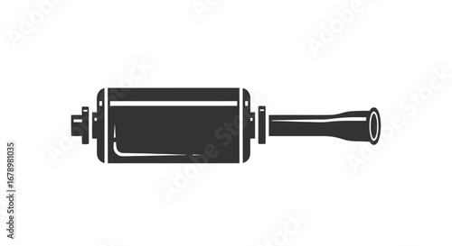 Detailed Illustration of an Automotive Exhaust Pipe.