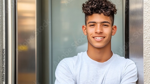 Smiling Young Man Portrait Outdoors Casual