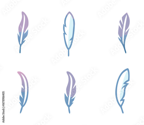 feathers set colorful for your design. logo template