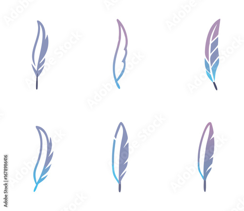feathers set colorful for your design. logo template