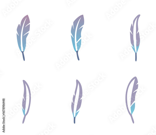 feathers set colorful for your design. logo template