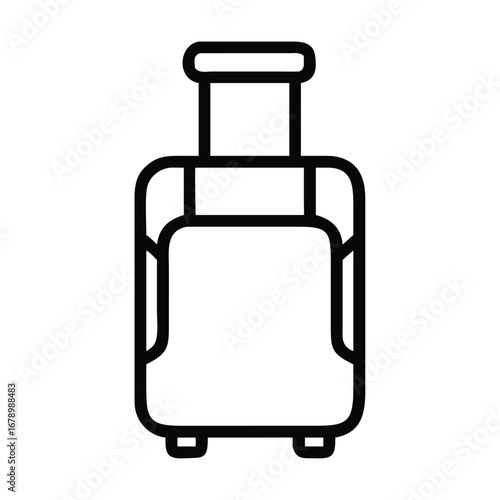 Baggage luggage vacation line icon outline vector