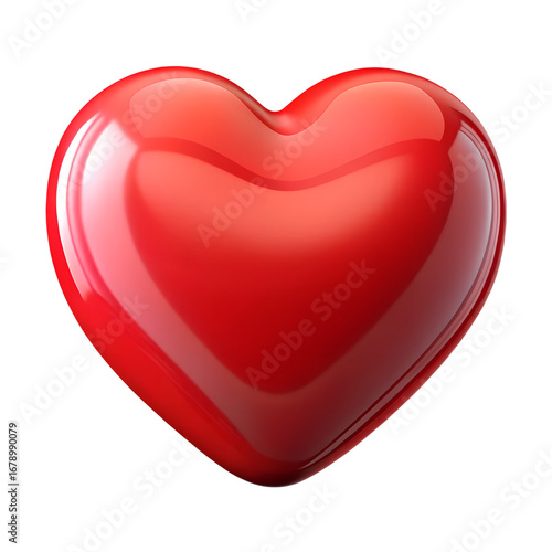 3D Heart Icon – Glossy Red Love Symbol