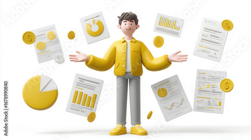Fractional cfo services business environment financial analysis yellow color scheme modern viewpoint creative design