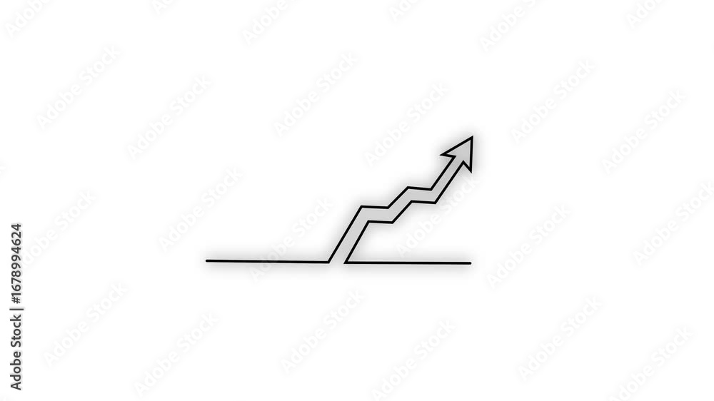 Vector icon of a 3d business graph with a red down arrow showing a ...