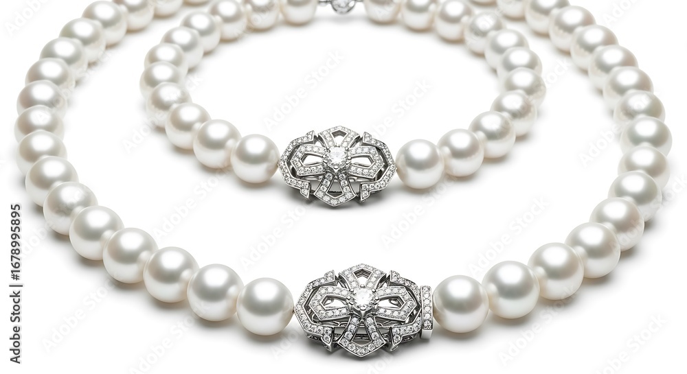 Obraz premium Pearl necklace isolated on white background