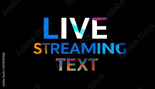 Colorful text overlay on a black background