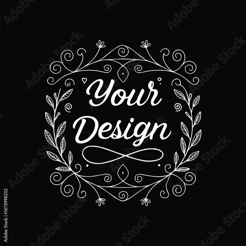 Modern stylish ornamental typography - your Design. Generative AI.