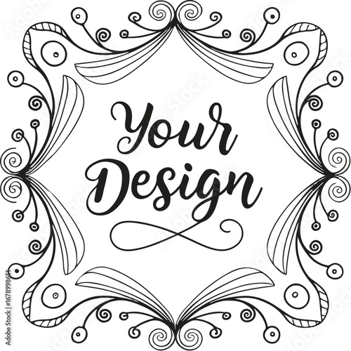 Modern stylish ornamental typography - your Design. Generative AI.