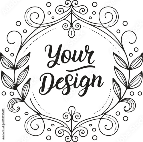 Modern stylish ornamental typography - your Design. Generative AI.