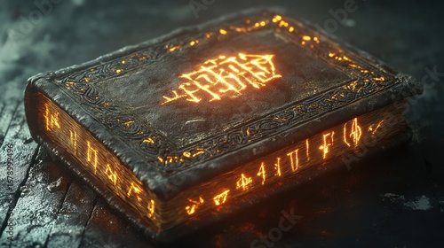 Ancient Grimoire: Mystical Illuminated Manuscript
