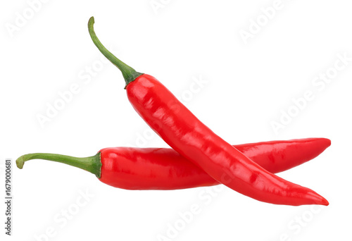A pile of fresh red chili peppers isolated, transparent PNG, PNG format, Close-up photo of fresh red chili peppers, cut out
