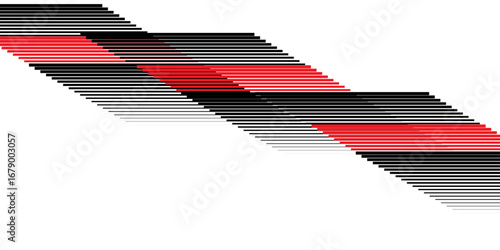 Abstract vector pattern of black and red broken shapes on a white background. For wall decor, interior, wallpaper, furniture, web design, printing, packaging, advertising