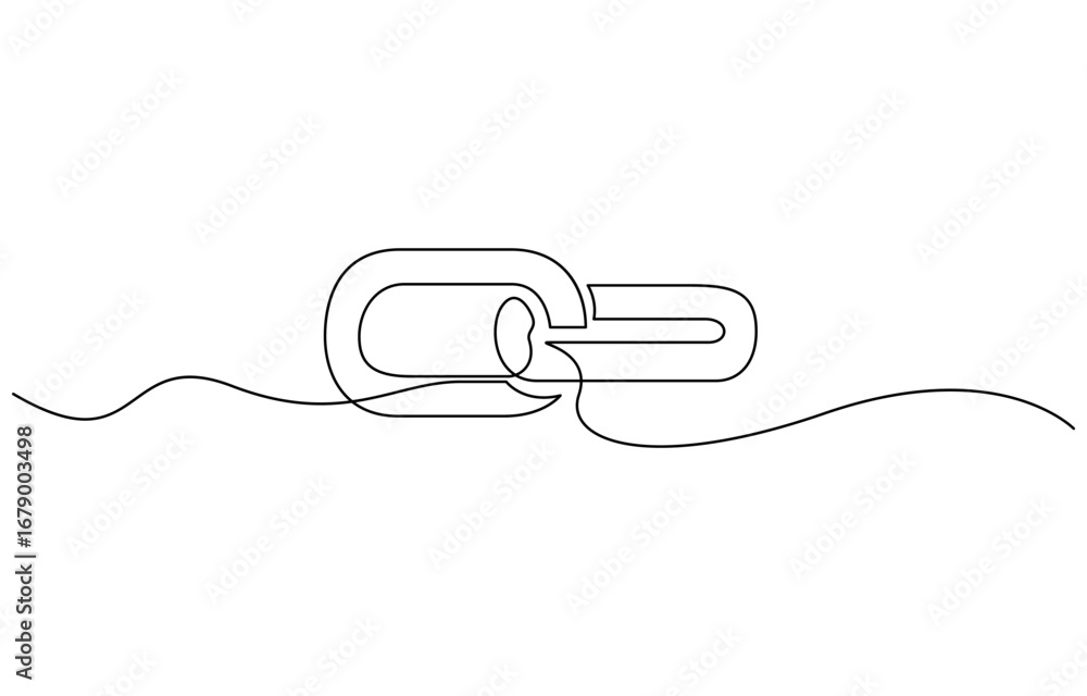 Fototapeta premium Continuous one line drawing of Chain vector illustration. Editable stroke
