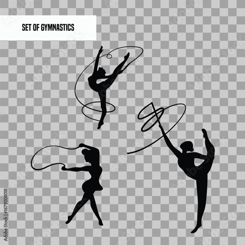 set of gymnastics vector