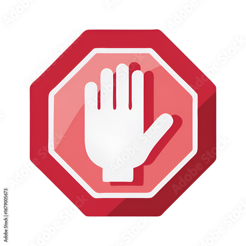 hand holding stop sign