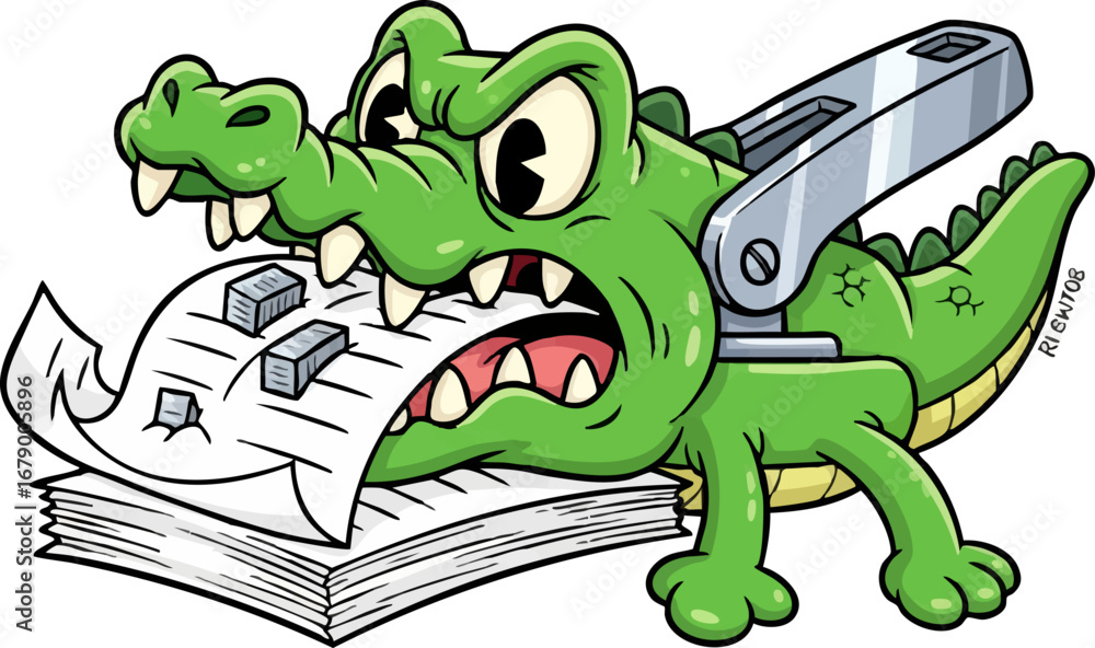 Fototapeta premium A Hungry Stapler Chomping Down on Papers