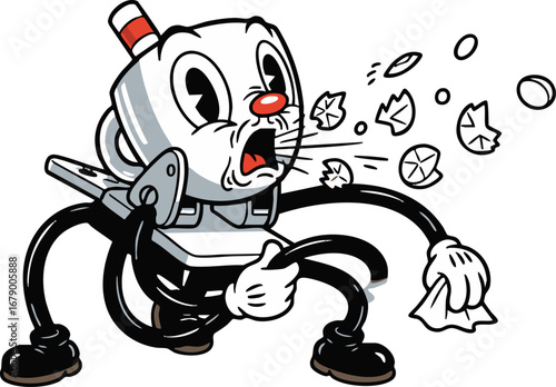 A Hole Puncher Sneezing Paper Circles