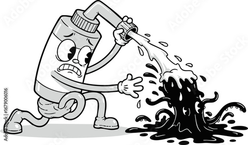 A Panicked White-Out Trying to Cover an Ink Blot