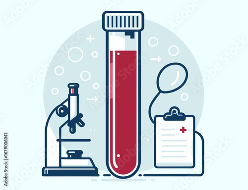 Blood Test Medical Laboratory Illustration