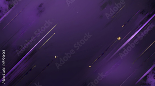 Abstract deep purple sports background with gold accents. Ideal for minimalist designs, branding, social media, and advertisements.  Clean, modern, and versatile.