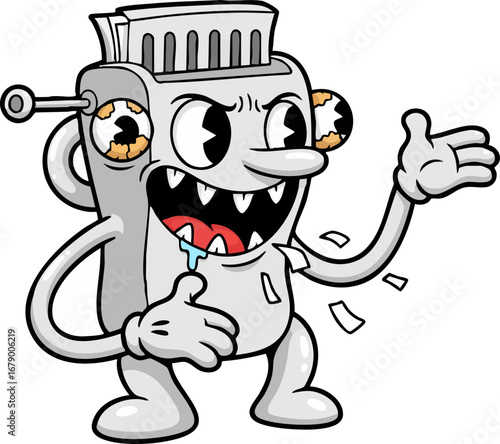 A Shredder Monster Eagerly Waiting for Paper
