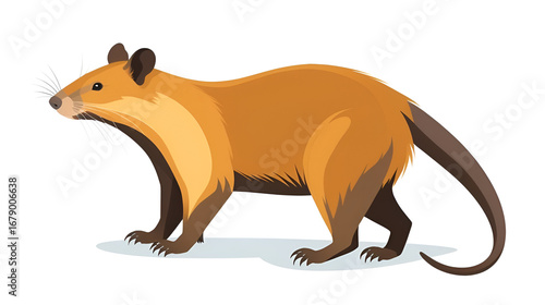 Rare animals collection. Hispaniolan Solenodon, agouta. Hispaniolan or Cuban endemic animal. Flat style vector illustration isolated on white background.