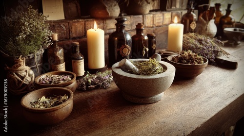 Wallpaper Mural Wicca Herbs. Kitchen Witchery with Herbal Magick and Sorcerer's Ingredients Torontodigital.ca