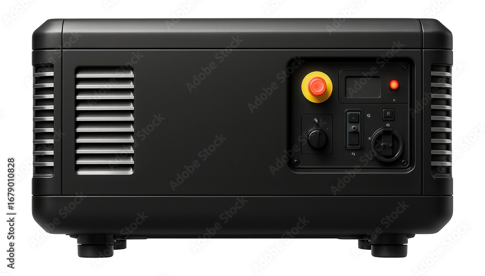 Fototapeta premium Silent diesel generator with a low-emission engine for urban environments.