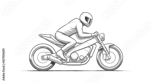 Stylized motorcycle with rider illustration, a symbol of freedom and movement
