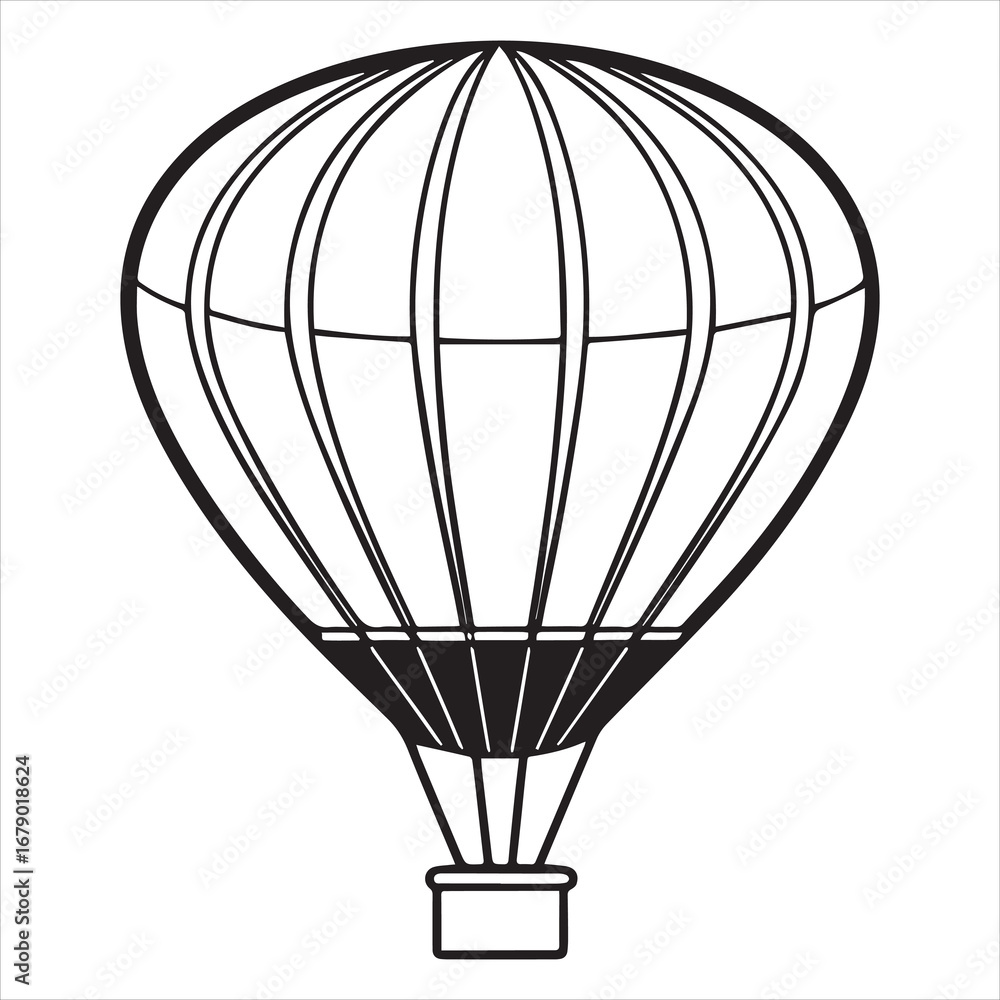 Obraz premium air balloon Silhouette vector