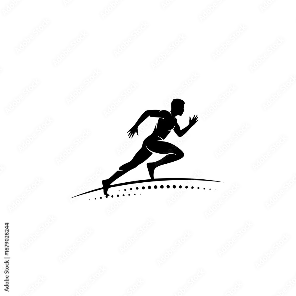Obraz premium Silhouette vector of a runner for logo design and athletics branding, perfect emblem