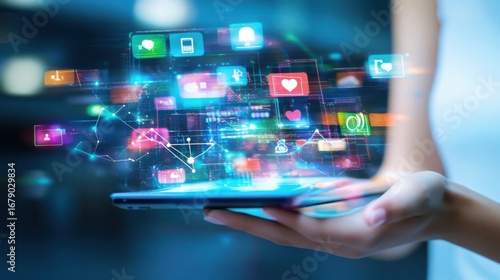 Creative Media Strategist Using Multiple Screens for Campaigns