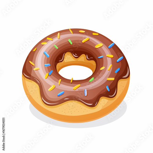 Donut mit Schokoglasur und Streuseln