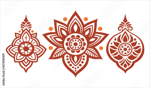 Vintage celtic knot tribal tattoo design with a floral leaf pattern and sun emblem