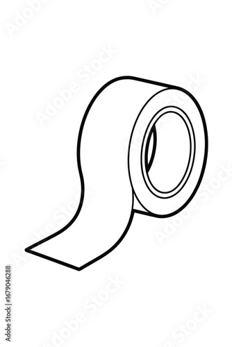 Simple line drawing of a roll of tape