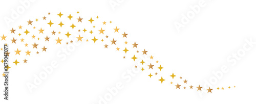 Golden star sparkle wave decorative glowing trail background