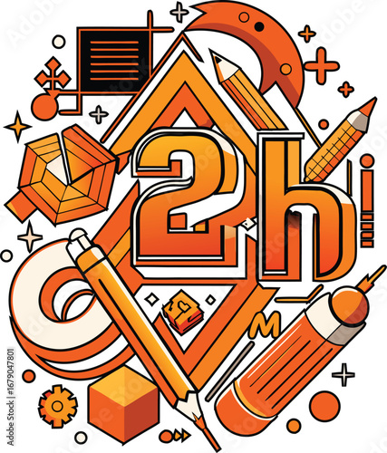 Mathematics Pencil T-Shirt Design, Unique Math T-Shirt for Problem Solvers – Pencil and Equation Graphic on Black Background with Orange Typography