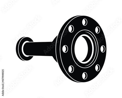 Industrial flange and pipe fitting illustration